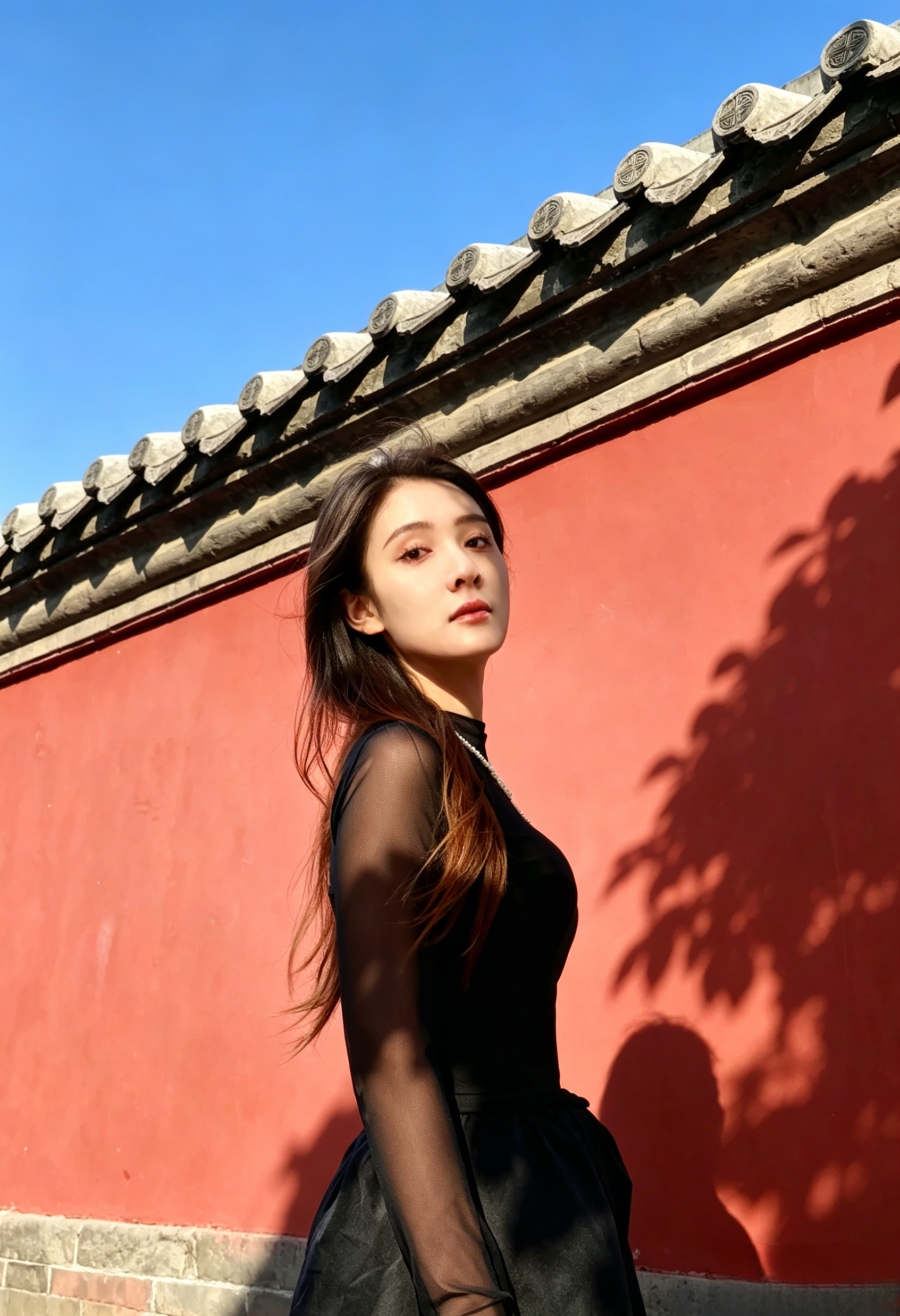 复古黑纱连衣裙